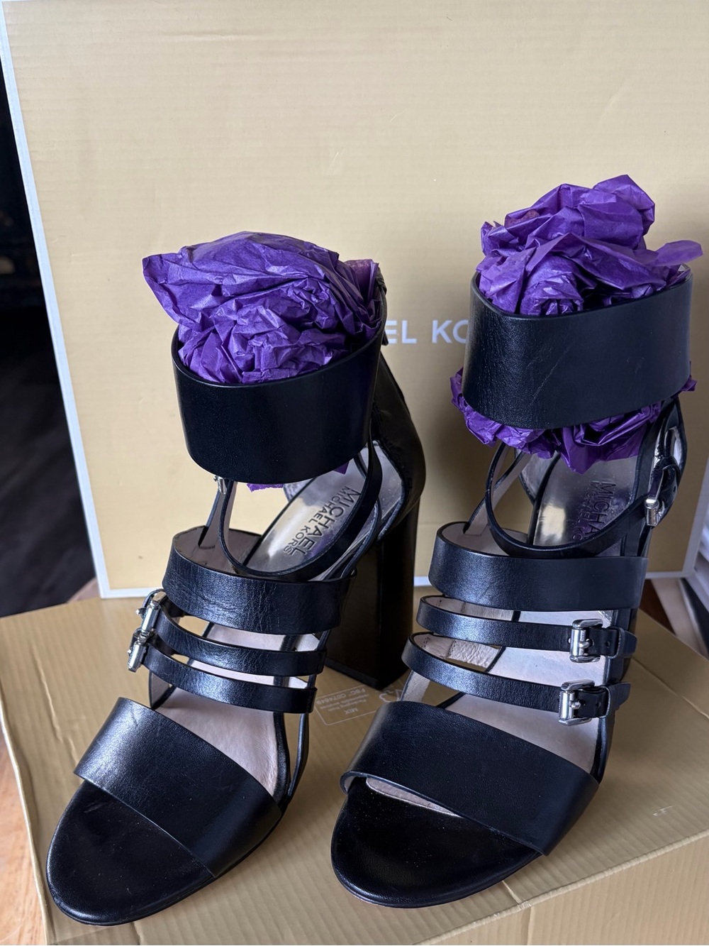 Michael Kors Black Winston Sandals